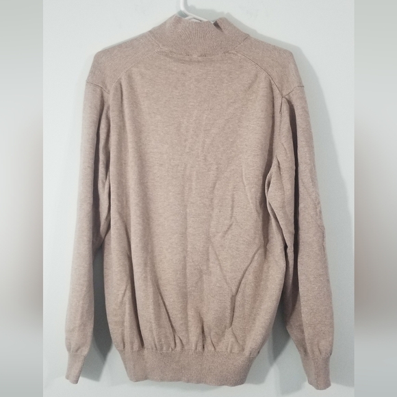 JoS A Bank Traveler Knit Sweater. 1/4 Zip, Ribbed Trim, High Collar Size XL. - Picture 6 of 6